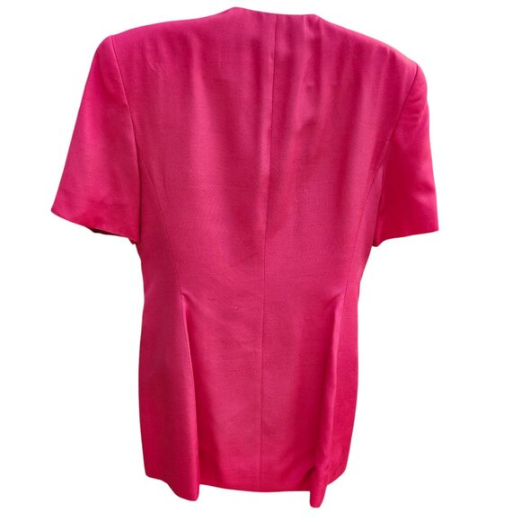 NEW Rena Rowan Womens Blazer Suit Top Size 4 Pink Button-Down Short Sleeve USA - Picture 4 of 12
